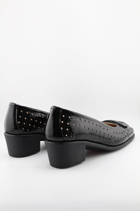 DFC Relax Patent Leather Wedge Loafer Shoes